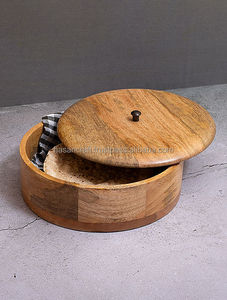 Hot Selling 100% Natural Pure Quality Handmade Wood Bowl Polished Box Pot Serving Home Hotel Restaurant Party Eco-Friendly - Product Image 5