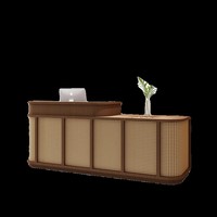 Comptoir de magasin de vêtements vintage, comptoir de bar, comptoir de caisse, petit magasin, comptoir de bijouterie, bureau de réception, MDF, forme moderne, lumière LED