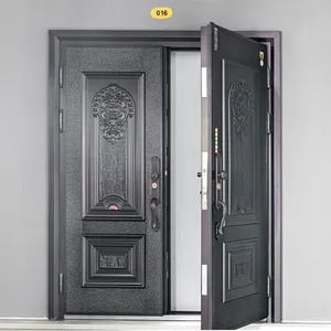 Nigeria Style Luxury Design Double Exterior Security Steel Front Door For House