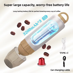 Machine à expresso portable 9600 mAh, 20 bars, cafetière électrique pour voiture avec fonction auto-chauffante, cafetière 2-en-1 pour capsules et poudre - Product Image 5