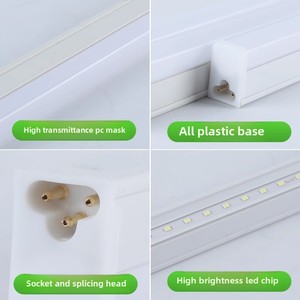 Barra de luz de tira LED <span class=keywords><strong>T5</strong></span> y T8 integrada Ahorro de energía con soporte de lámpara <span class=keywords><strong>fluorescente</strong></span> para uso en talleres de oficina-Cuerpo de plástico - Product Image 4