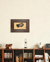 Peinture à l'encre sur toile Sanyu, art mural, style vintage chinois minimaliste, avec cadre, pour la décoration du salon