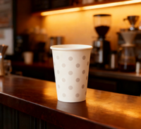 Gobelet en papier jetable pour café 4oz 6oz 8oz, simple paroi, revêtement PE, résistant à la chaleur, anti-fuite, pour boissons chaudes, espresso, thé, café
