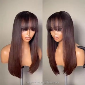 Vente en gros sans colle Remy Lace Front perruque pré-<span class=keywords><strong>coupe</strong></span> ondulée <span class=keywords><strong>coupe</strong></span> en couche sans colle Remy <span class=keywords><strong>cheveux</strong></span> pour les femmes noires longue longueur <span class=keywords><strong>avec</strong></span> <span class=keywords><strong>frange</strong></span> rideau - Product Image 3