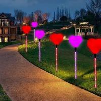 TSINYE Paquete de 6 Luces Solares para Camino Exterior - Estacas Decorativas para Jardín con Corazones Rojos y Rosas para San Valentín, Iluminación para Bodas