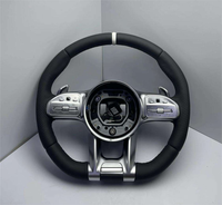 Volant AMG 809 pour Mercedes-Benz C E S GLC GLE GLS W205 W213 W222 X253 W166 W167 GLE300 en fibre de carbone et cuir perforé