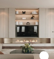 Mueble de TV LED de Madera, Centro de Entretenimiento Flotante de Pared, Ecológico y Duradero, para Sala de Estar, con Puerta Corredera