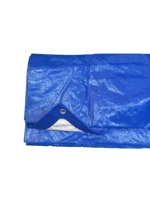 Couverture de pluie, bâche étanche en PE avec œillets en métal, couverture de transport étanche, de couleur bleu/blanc, dimension 3 M x 4M x 5M