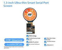 Aismartlink DWIN Layar Port Serial 1,3 inci Struktur COF Sudut Pandang IPS Melingkar Tanpa Sentuh DMG24240F013_05WN
