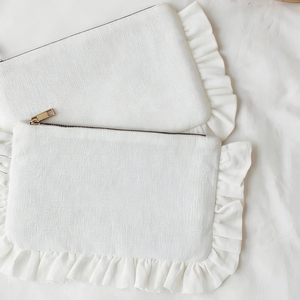 Sac de maquillage <span class=keywords><strong>en</strong></span> polyester à volants personnalisé, grande capacité, pochette cosmétique pour voyage, vente chaude - Product Image 6