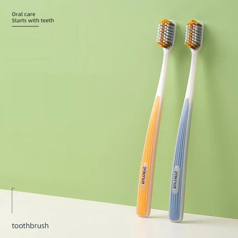Escova de dentes biodegradável personalizada para adultos, escova de dentes manual ecológica com cabo de plástico