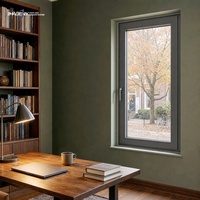 Fenêtre à battant en aluminium au design moderne, étanche, insonorisée, avec verre trempé pour usage résidentiel