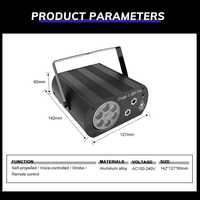 Projecteur Laser Rouge Vert Bleu à Commande Vocale en Alliage d'Aluminium Motif Flocon de Neige 100V 240V pour Fêtes DJ Disco KTV Bar Scène - Vente en Gros