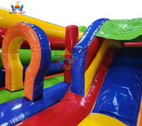 Parcours d'obstacles gonflable en PVC écologique et coloré, labyrinthe interactif, toboggans, arches pour adolescents, utilisation en extérieur