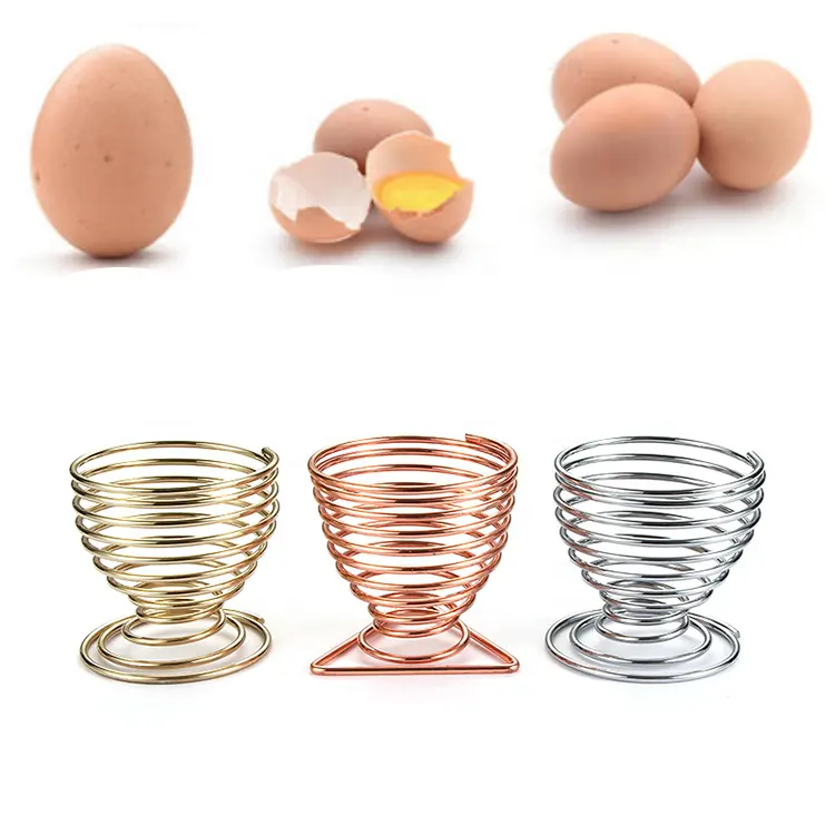 Penjualan Terbaik Gadget Dapur Pemegang Cangkir Telur Matang Kawat Pegas Baja Tahan Karat