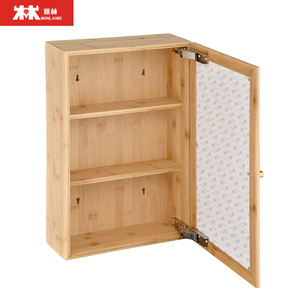 Botiquín de primeros auxilios de bambú <span class=keywords><strong>natural</strong></span> moderno, botiquín de hospital montado en la pared para sala de estar, cocina, taller, dormitorio, almacenamiento - Product Image 3