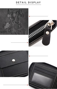 Portafoglio Vintage da Uomo in Tinta Unita con Motivo a Lettere in Rilievo 3D, Chiusura a Piegatura, Portacarte <span class=keywords><strong>e</strong></span> Portamonete Compatto - Product Image 6