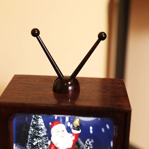 Artesanía de TV retro de nieve con luces de música artesanía de TV pequeña con luces Led lámpara de TV para decoración de Navidad - Product Image 4