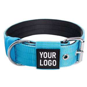 Collier de chien tactique robuste avec logo personnalisé, colliers réglables pour animaux de compagnie, collier d'entraînement en nylon épais et souple avec colliers à boucle en métal - Product Image 2