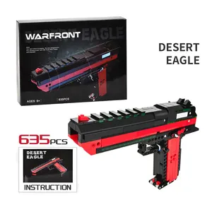 Desain Modern Mainan Senjata Desert Eagle Mainan Blok Bangunan 635 Buah DIY Bangunan Blok Pistol