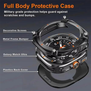 Funda protectora de reloj de aleación de Metal resistente de lujo para <span class=keywords><strong>Samsung</strong></span> <span class=keywords><strong>Galaxy</strong></span> <span class=keywords><strong>Watch</strong></span> Ultra 2 PC contraportada parachoques protección de pantalla - Product Image 2