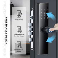 Serrure de Poignée Intelligente Wi-Fi Tuya TTLock Numérique Biométrique à Empreinte Digitale pour Porte en Bois Intérieure de Chambre