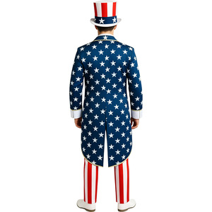 Costume d'Uncle Sam pour homme adulte, ensemble drapeau américain pour Halloween, déguisement pour la fête de l'indépendance - Product Image 1
