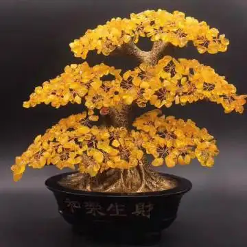 Arbre en cristal naturel Rose Quartz Chakra bonsaï Feng Shui arbre d'argent pour l'amour et les soins personnels