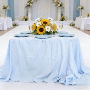 Cotton Solid Color Soft Rustic Frayed Edge Reusable Wedding <b>Party</b> Outdoor Dining Decoration <b>Tablecloth</b> - Product Image 1