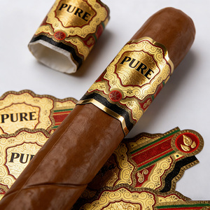 Etiquetas Artesanales Ecológicas para Cigarros Impresas con UV |   Arte Texturizado Cuadrado con Laminado Brillante y Grabado en Relieve con Lámina Dorada, Tamaños/Formas Personalizadas - Product Image 4