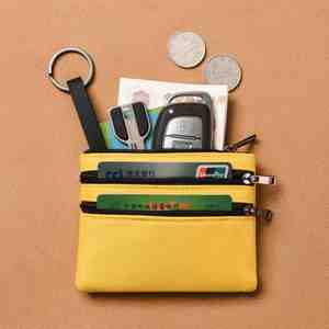 Mini <b>Canvas</b> Coin Purse and Key Holder, 3 Zipper Layer Fabric Pouch, Simple Student <b>Wallet</b> for Travel and Promotional Gifts - Product Image 4