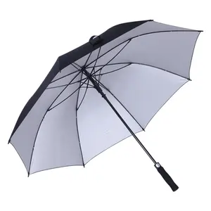 En iyi polyester gümüş kaplı uv koruma ucuz promosyon golf şemsiyesi için güneş günü