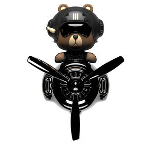 Cartoon Bear Airplane <b>Car</b> Air Freshener Headshake 3rd Generation Air Vent <b>Clip</b> Plastic Decorative Fragrance No Electricity - Product Image 1