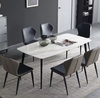 Ensemble de table à six places classique italien, design moderne extensible en marbre, personnalisable pour la maison, la villa, l'appartement, le salon, la salle à manger, l'hôtel