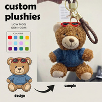 Peluches personnalisées : Poupée en peluche douce, porte-clés ours en peluche avec lunettes de soleil, cadeaux sur le thème du printemps, peluches personnalisées de personnages solaires