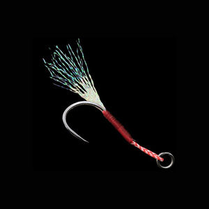Hameçons simples à plaques de fer barbelées noués à la main Egrets Fly pour la pêche en mer depuis bateau, lot de 20 hameçons de jigging lent pour leurres durs - Product Image 1