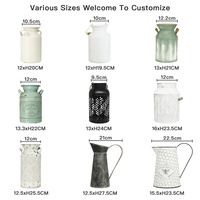 Conception personnalisée nid d'abeille fer blanc vintage métal Pot de fleur jardin ferme rustique Pot de fleur