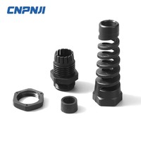 Presse-étoupe électrique en nylon 66 avec décharge de tension PG16, filetage spiralé, noir, IP68, résistant aux intempéries, accessoire électrique, joint d'étanchéité FSCAT