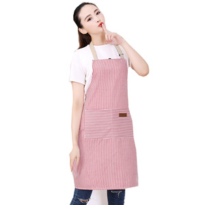White Black Striped Man Woman Home Restaurant Kitchen Baking Nail Bib Oil Repellent <b>Work</b> <b>Apron</b> Adjustable Clean <b>Apron</b> - Product Image 4