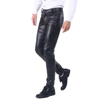 Leggings Men SkinTight Faux Leather Jeans Tight Leather Pants Side Zipper  Casual Leg Pants Color  Black Size  EL  Amazonca Clothing Shoes   Accessories