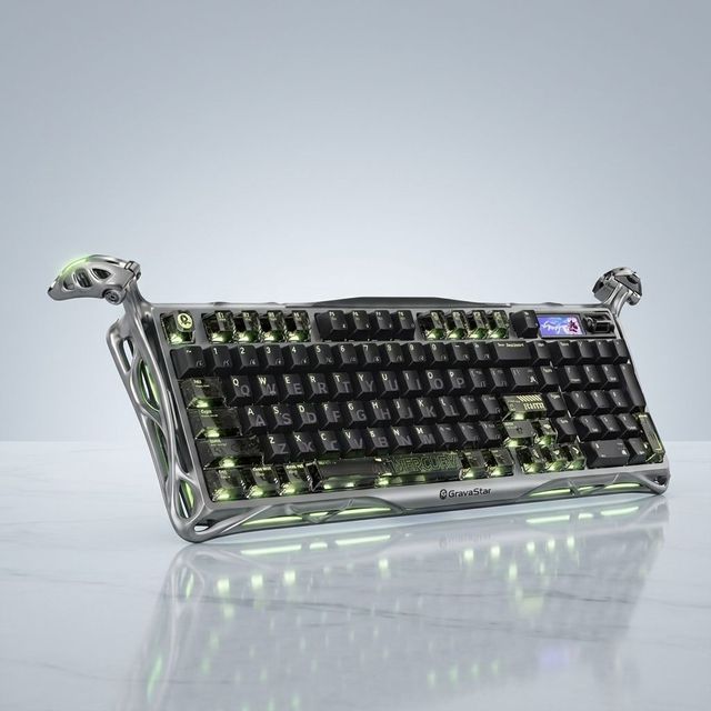 GravaStar K98 PRO 98% Tri-Mode Keyboard UFO Switch 8000Hz 0.1ms TFT Screen ARGB Gasket Aluminum Dual 4000mAh 228Hr Battery PBT