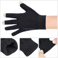 Gants d'hiver tricotés chauds pour hommes, compatibles écran tactile, avec doublure épaisse antidérapante pour activités extérieures