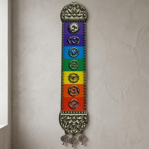 Décoration murale en pierre précieuse sculptée en lapis-lazuli naturel, symbole des chakras et de la feng shui - Product Image 3