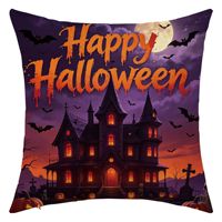 Housse de coussin d'Halloween, nouvelle collection, très populaire, en lin, drôle et décorative pour canapé
