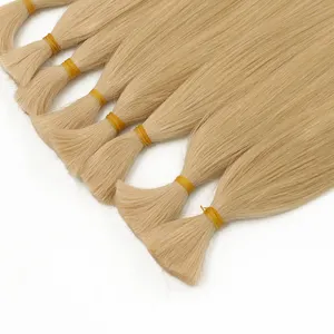 Vierge naturelle Europe Blonde/Argent/Gris/Couleur Tressage humain droit Pas de trame de cheveux en vrac pour V Extension de cheveux légers