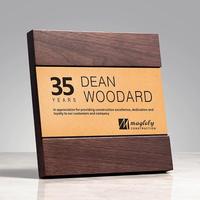 Prix de plaque de certificat en bois carré personnalisé en gros avec MH-MJ0097 de plaque d'argent or cristal noir