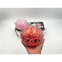 Jouet Squishy Halloween Ange-Diable Rempli de Liquide et de Paillettes, Forme Aile d'Ange et Chignon de Diable pour Pétrir, Presser et Soulager le Stress