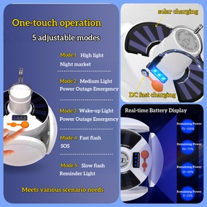OTHC- AY-1008 فانوس تخييم شمسي LED، إضاءة للحدائق والتخييم، إنتاج مباشر من المصنع، قابل لإعادة الشحن، مقاوم للماء IP65، مع تحكم عن بعد - Product Image 4