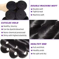 Paquetes de Cabello Humano 15A, Paquetes de Cabello Humano con Ondas Corporales, Cabello Humano Virgen Vietnamita Sin Procesar, Paquetes de Cabello Remy Natural para Mujeres, Color Natural
