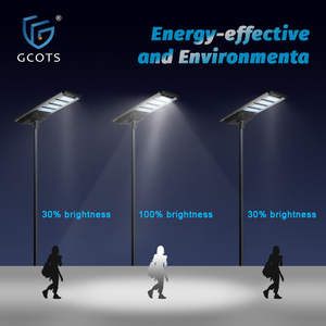 GCOTS Lampadaire Solaire Extérieur Tout-en-un à Détecteur de Mouvement Haute Luminosité 20W 30W 40W 50W SL-AIO-QTZ - Product Image 6